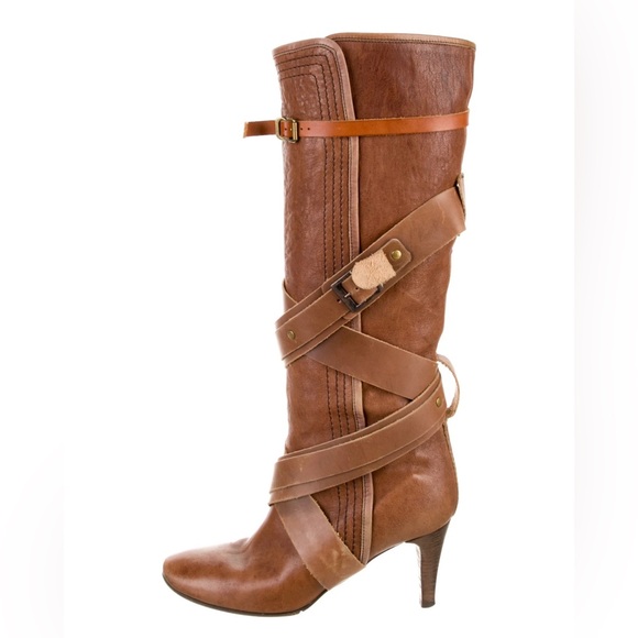 Chloe!!!! Tan/Brown Wraparound Boots.. amazing condition.. - Picture 2 of 3
